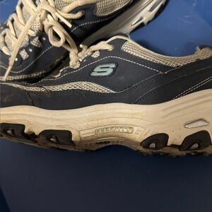 Skechers Blue and White Athletic Shoes with Cushioned Soles